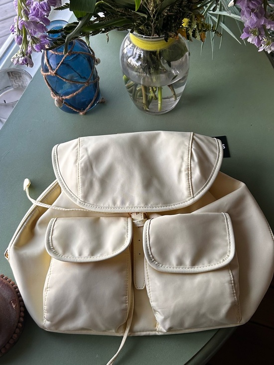 Year of Ours Handbags - NWT Year of Ours x FFF Baby Yellow Cream Nylon Backpack Gold Hardware